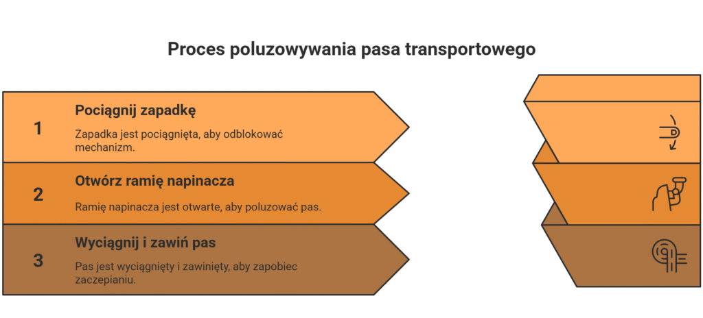 Jak założyć pas transportowy z napinaczem krok po kroku? 1 Jak poluzowac pas transportowy visual selection